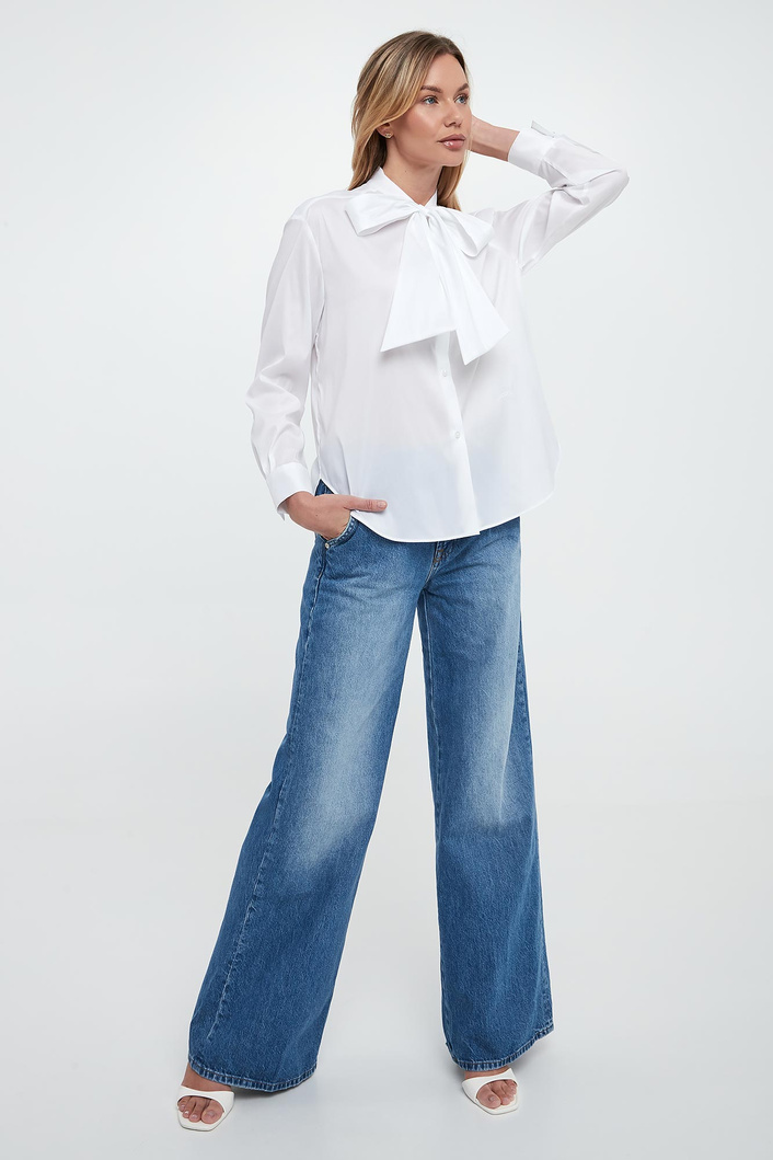 Koszula damska popelinowa z kokardą Bernarda JOOP!