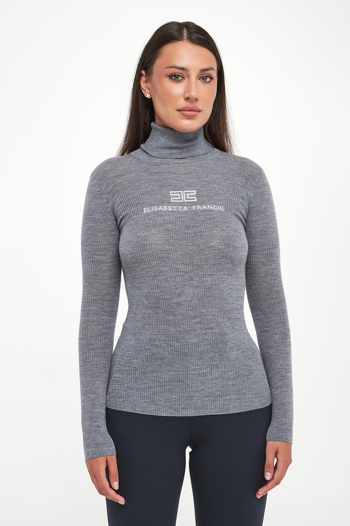 Golf damski wełniany z logo ELISABETTA FRANCHI