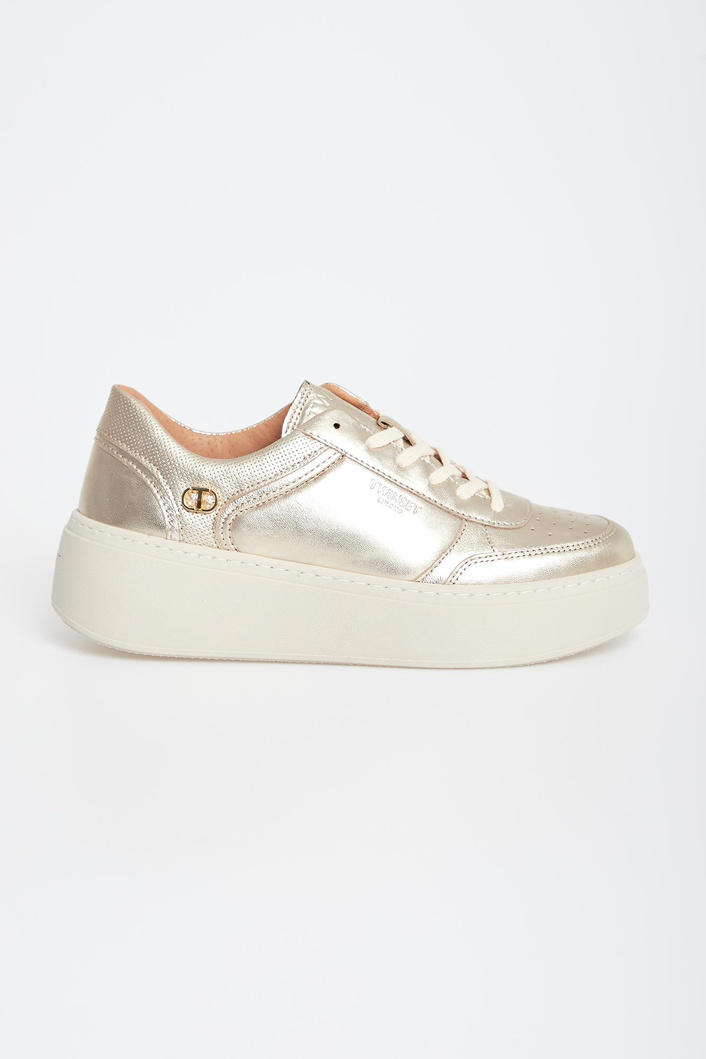 Sneakersy damskie skórzane TWINSET