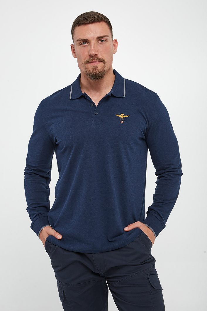 Longsleeve męski polo AERONAUTICA MILITARE