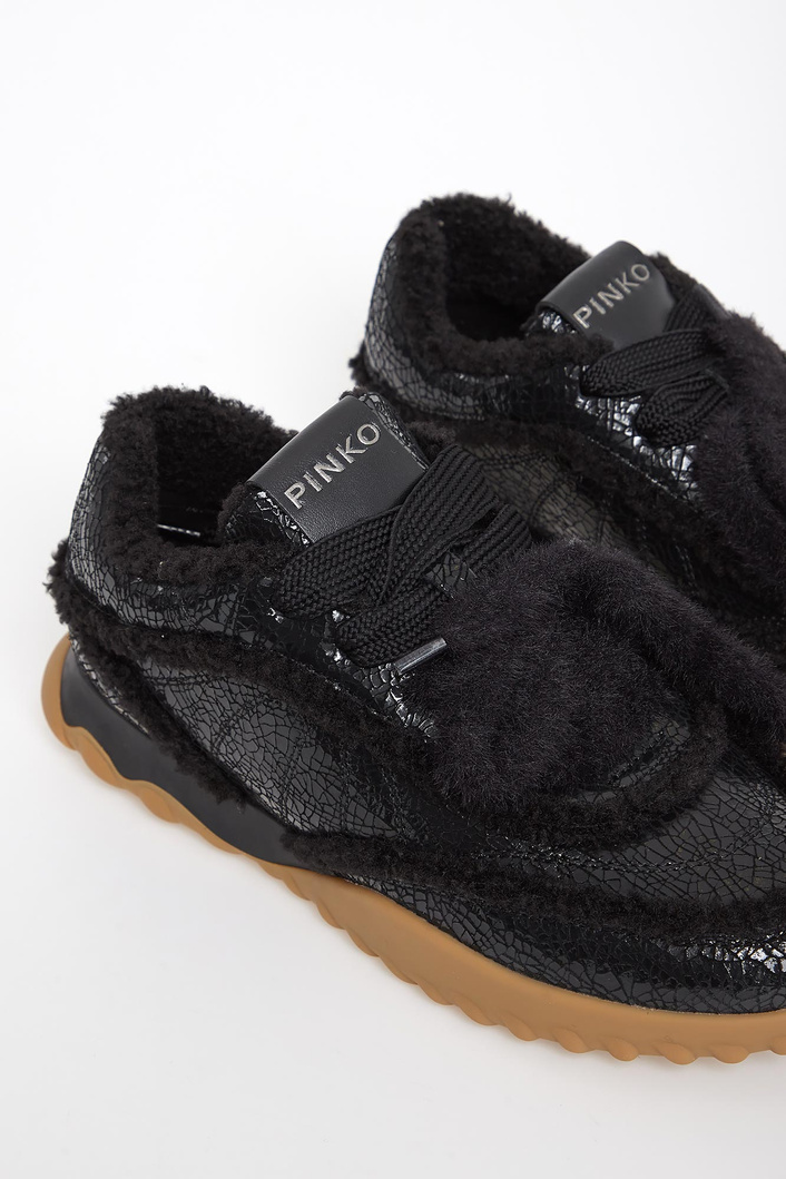 Sneakersy damskie z futerkiem PINKO