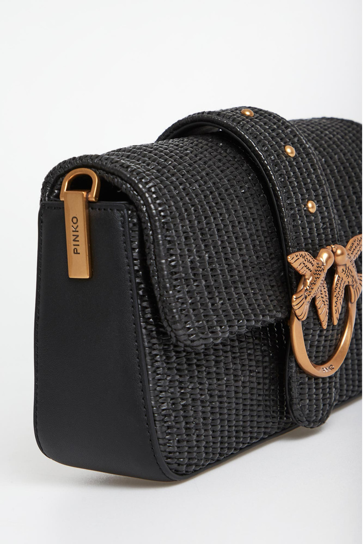 Torebka damska z rafii Mini Slouchy Fl Rafia PINKO
