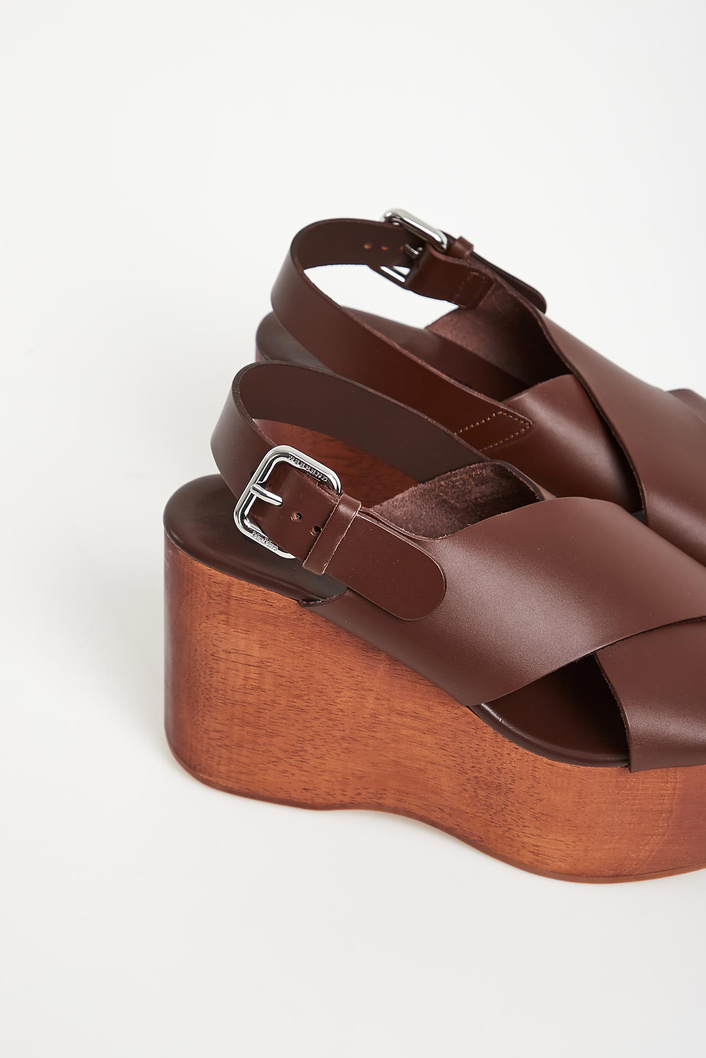 Sandały damskie skórzane na koturnie Angio WEEKEND MAX MARA