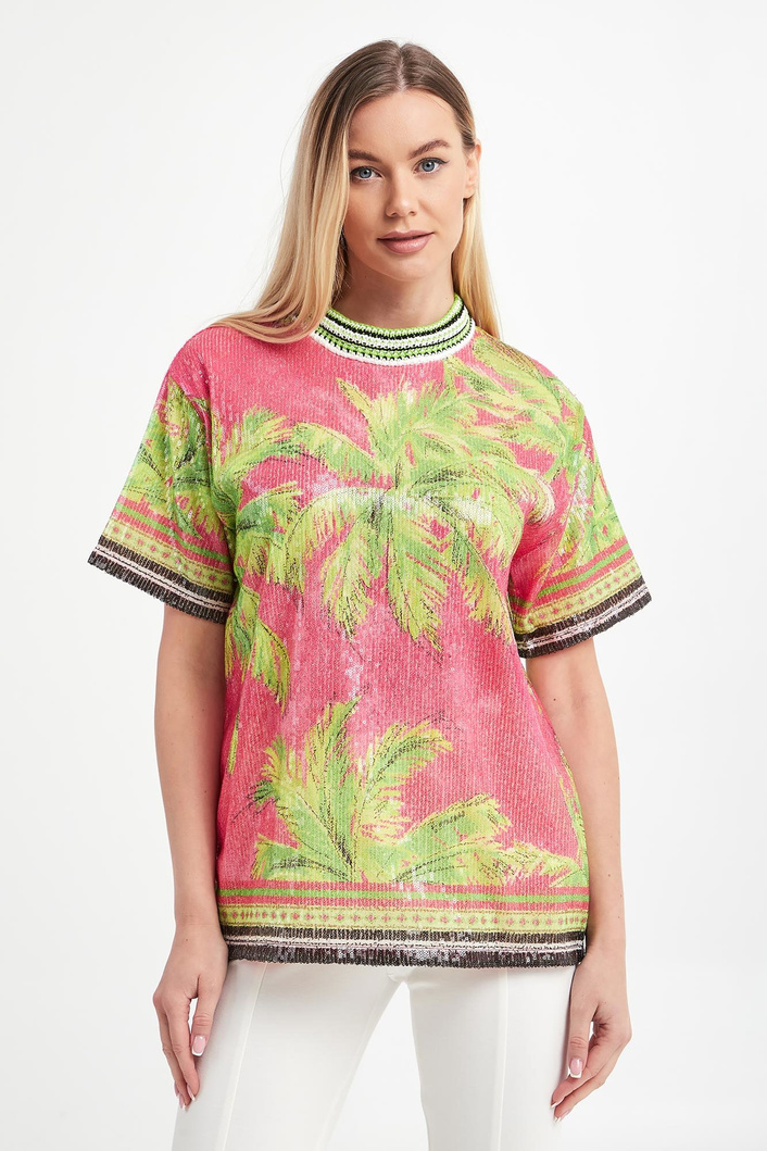 T-shirt damski cekinowy ERMANNO FIRENZE