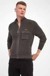 Sweter męski zapinany na zamek AERONAUTICA MILITARE