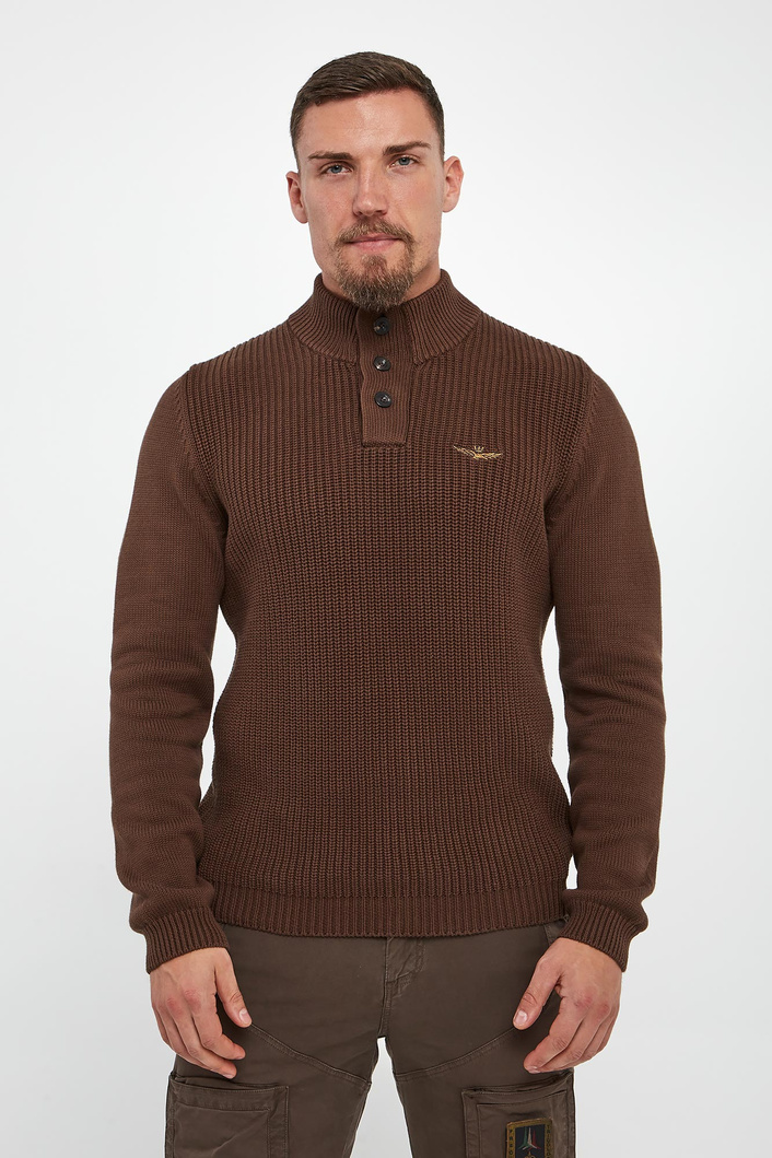 Sweter męski z logo AERONAUTICA MILITARE