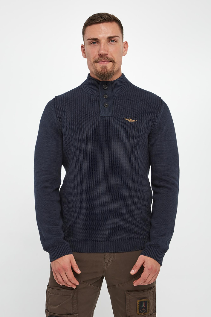 Sweter męski z logo AERONAUTICA MILITARE