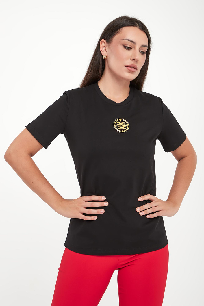 T-shirt damski z logo ELISABETTA FRANCHI