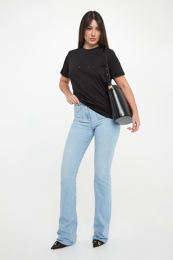 T-shirt damski z logo ELISABETTA FRANCHI