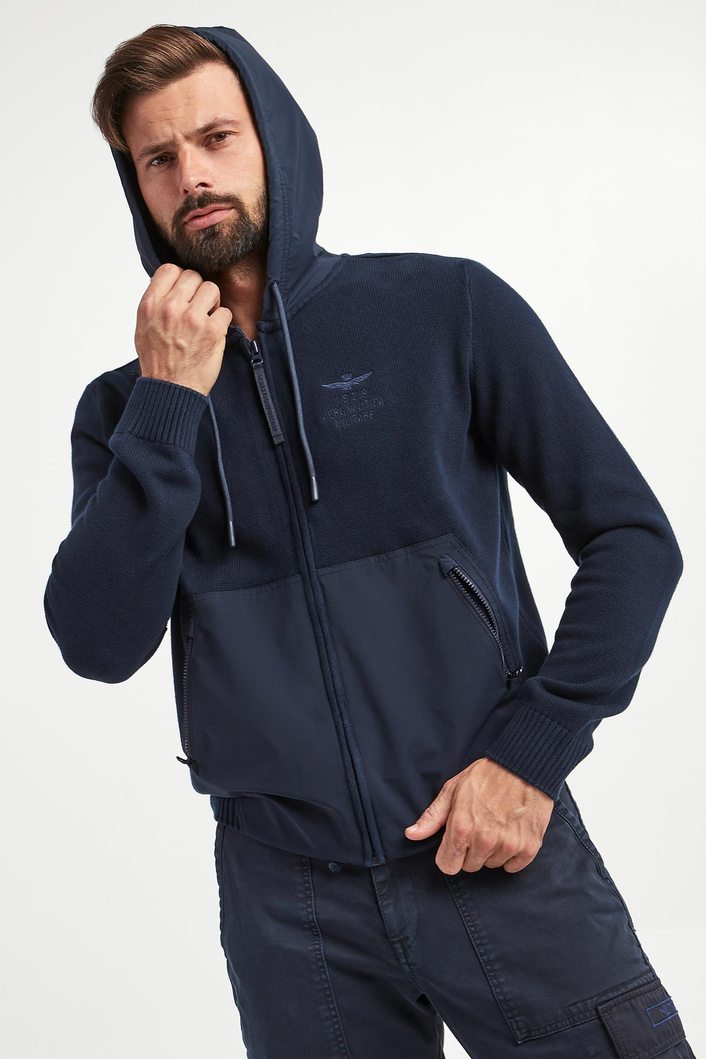 Sweter męski z kapturem AERONAUTICA MILITARE