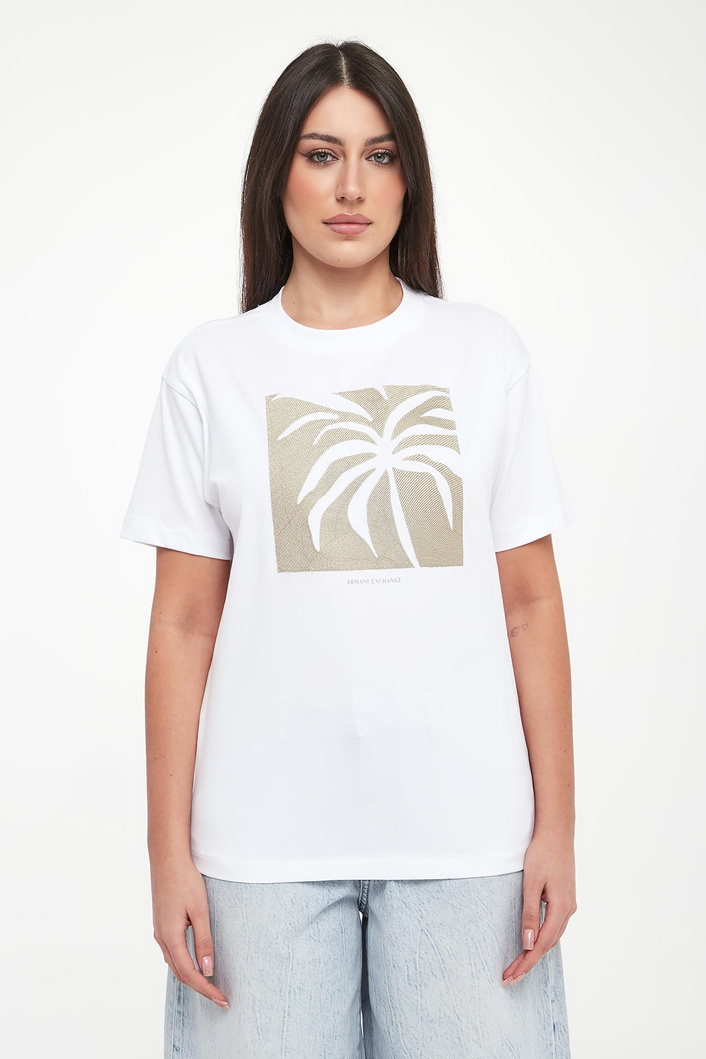 T-shirt damski z nadrukiem ARMANI EXCHANGE