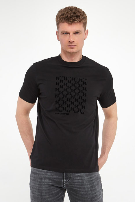 T-shirt męski z haftem KARL LAGERFELD