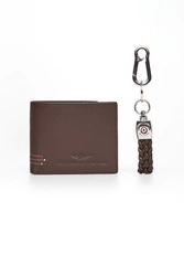 Komplet portfel + brelok męski skórzany AERONAUTICA MILITARE