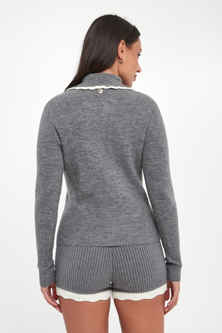 Sweter damski z kołnierzykiem TWINSET ACTITUDE