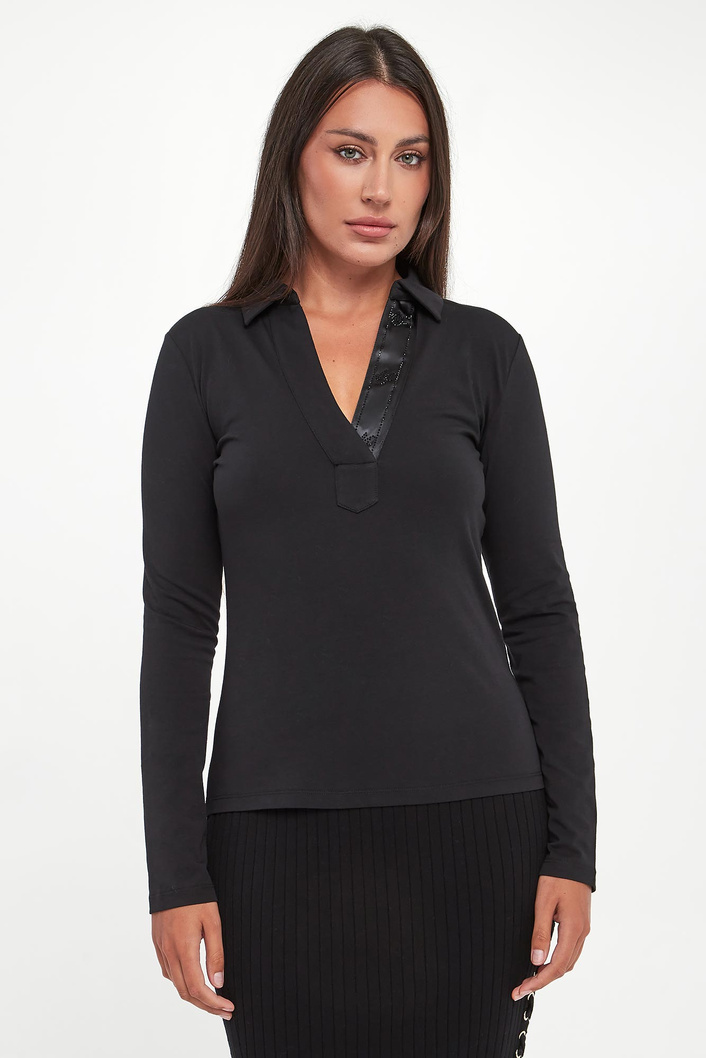 Longsleeve damski z kołnierzykiem LIU JO