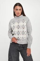 Sweter damski z haftem ERMANNO FIRENZE