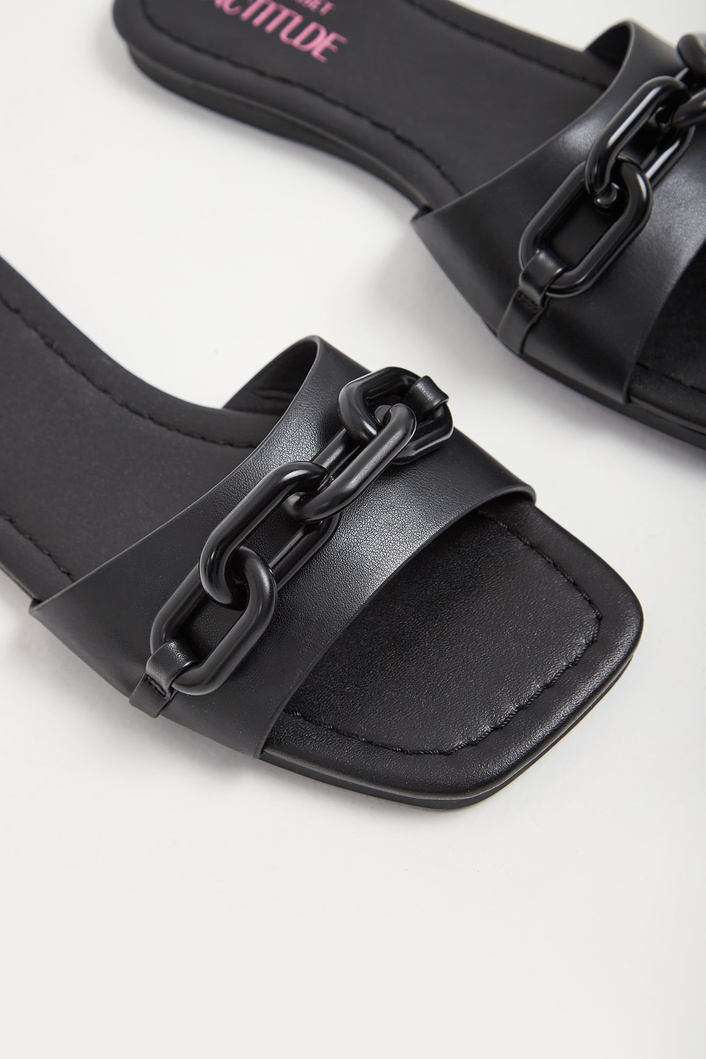 Klapki skórzane TWINSET ACTITUDE