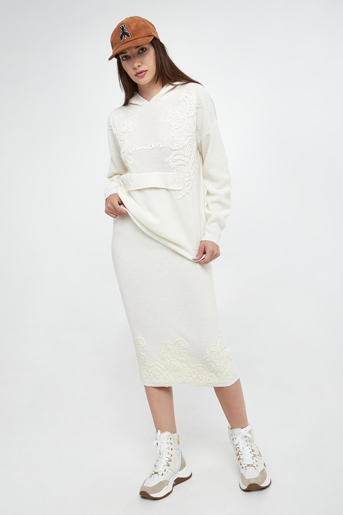 Sweter damski wełniany z kapturem ERMANNO FIRENZE