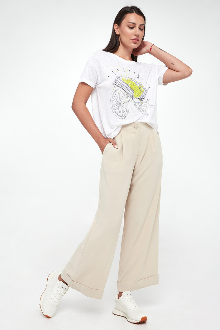 T-shirt damski lniany ARMANI EXCHANGE