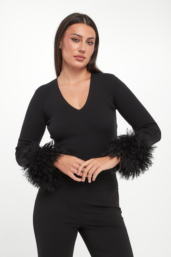 Sweter damski z futerkiem TWINSET