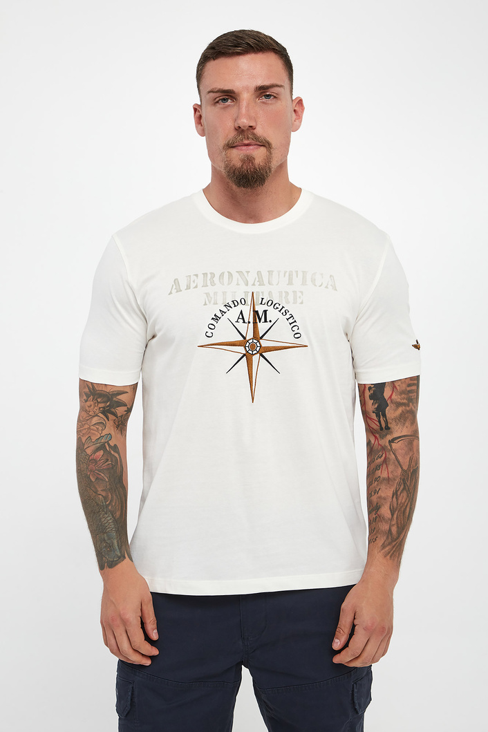 T-shirt męski z logo AERONAUTICA MILITARE