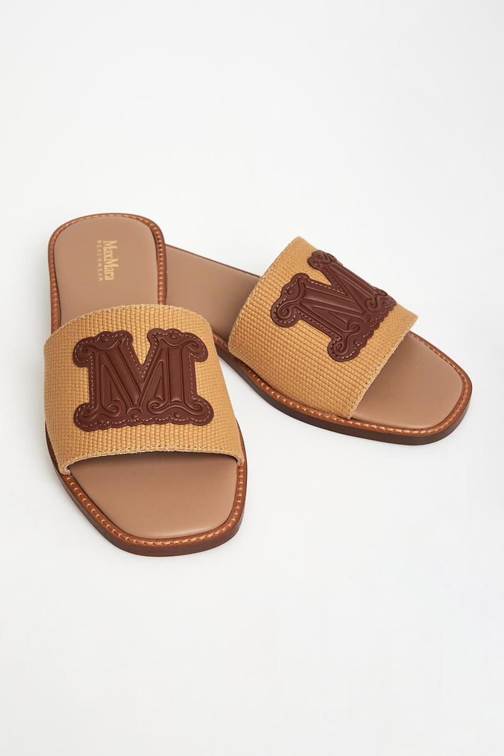 Klapki damskie skórzane Gene MAX MARA BEACHWEAR