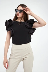 Bluzka damska z falbanami JOSEPH RIBKOFF