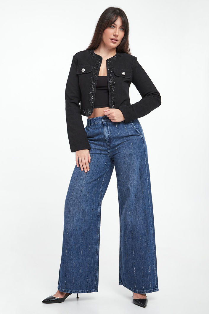 Jeansy damskie z kryształkami LIU JO