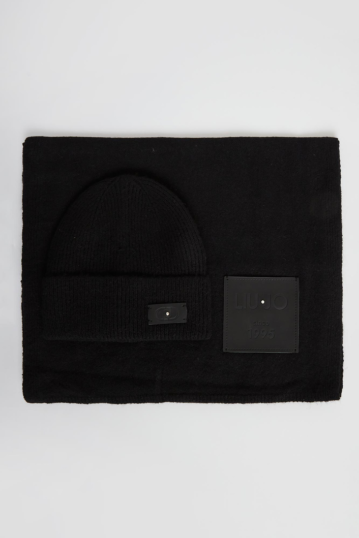 Komplet damski szal + czapka z wełną LIU JO