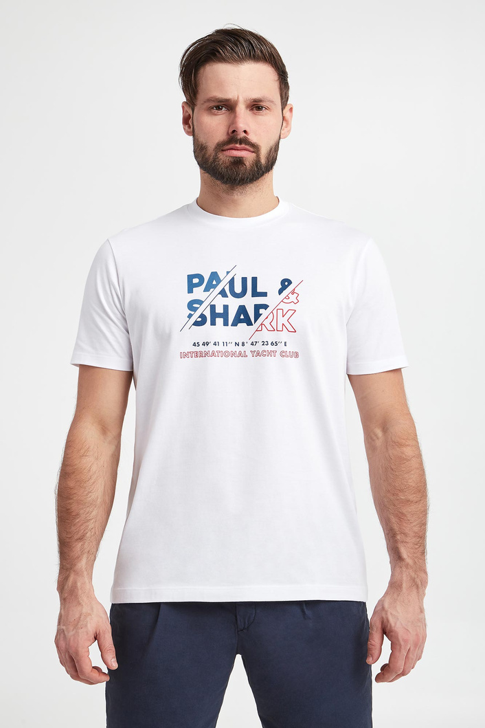 T-shirt męski z logo PAUL&SHARK