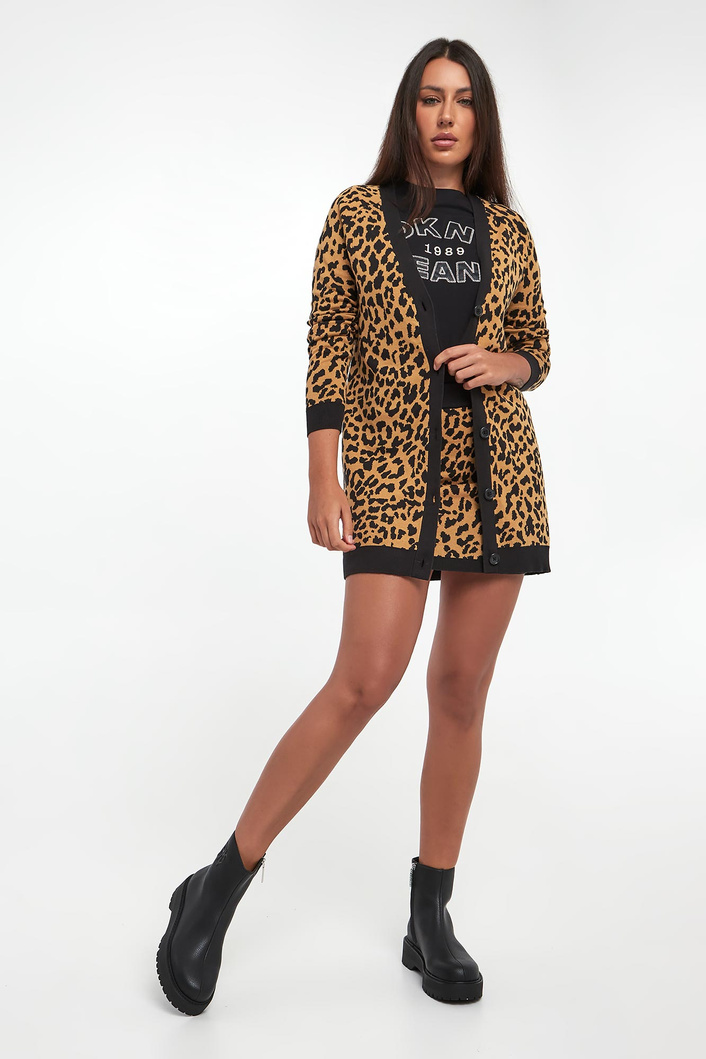 Kardigan damski w panterkę DKNY