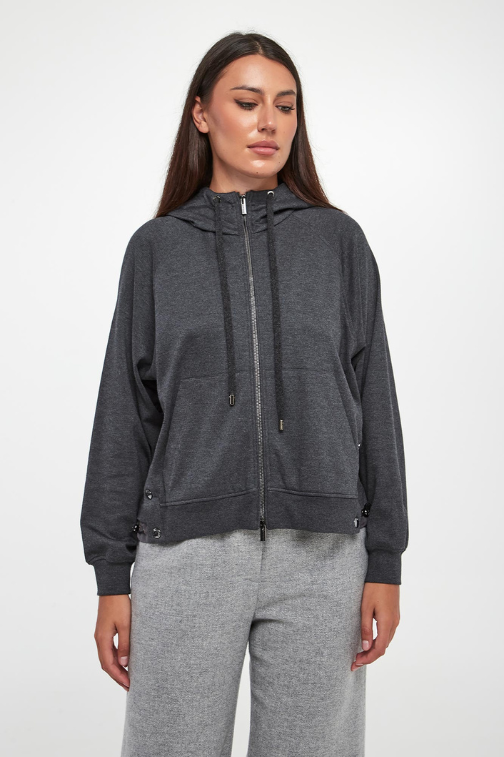 Bluza damska rozpinana z kapturem PESERICO