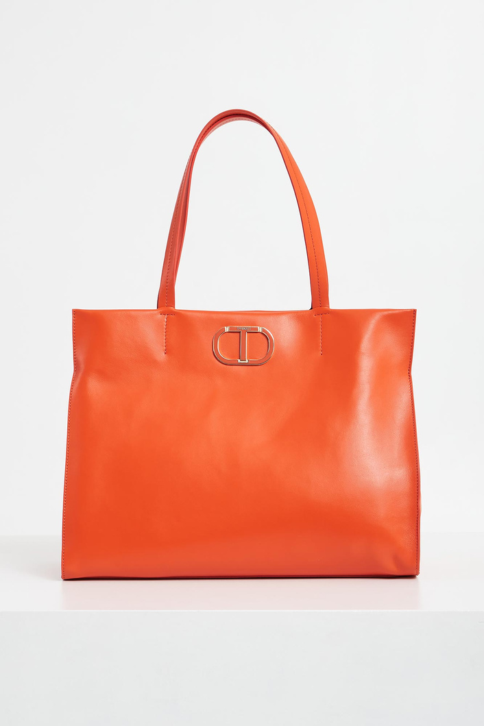 Torebka skórzana shopper TWINSET