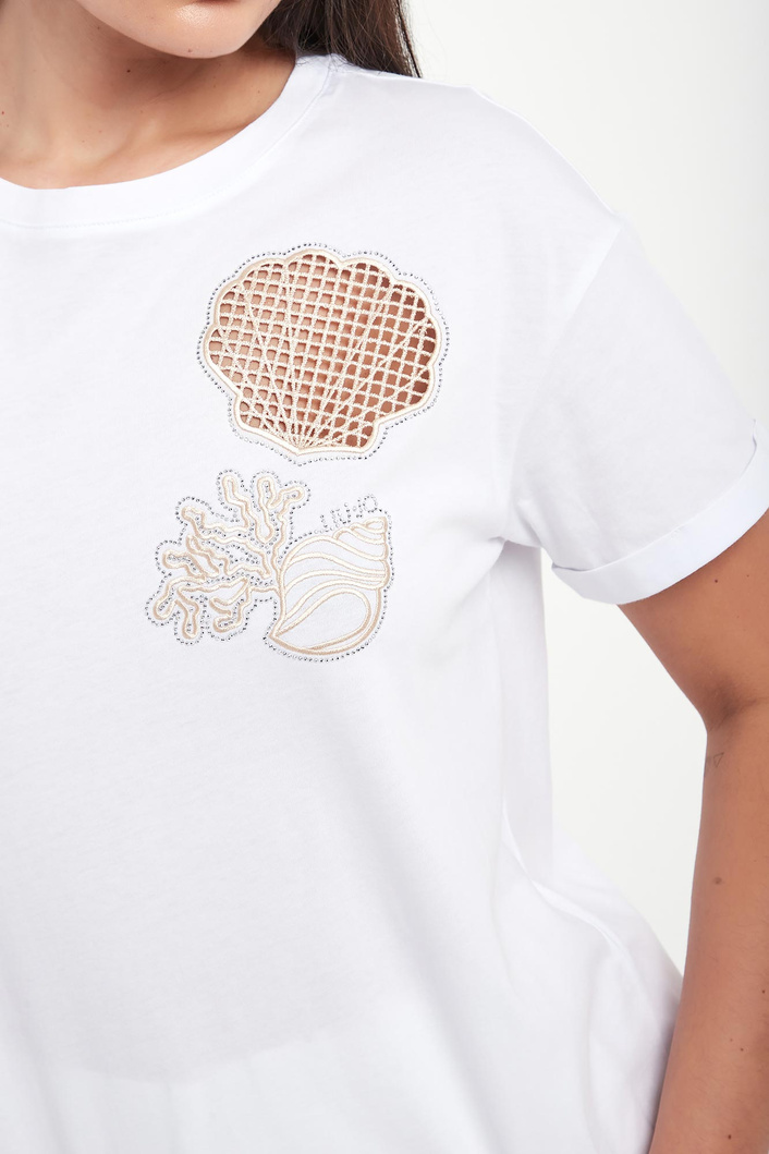 T-shirt damski z cyrkoniami LIU JO