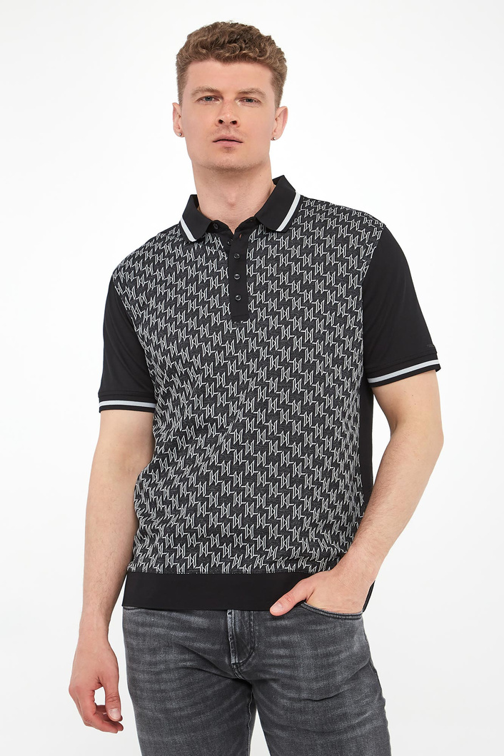 Polo męskie z nadrukiem logo KARL LAGERFELD