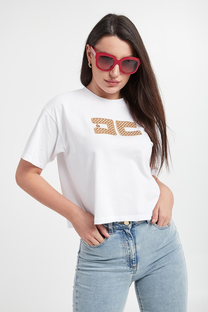 T-shirt damski cropped ELISABETTA FRANCHI