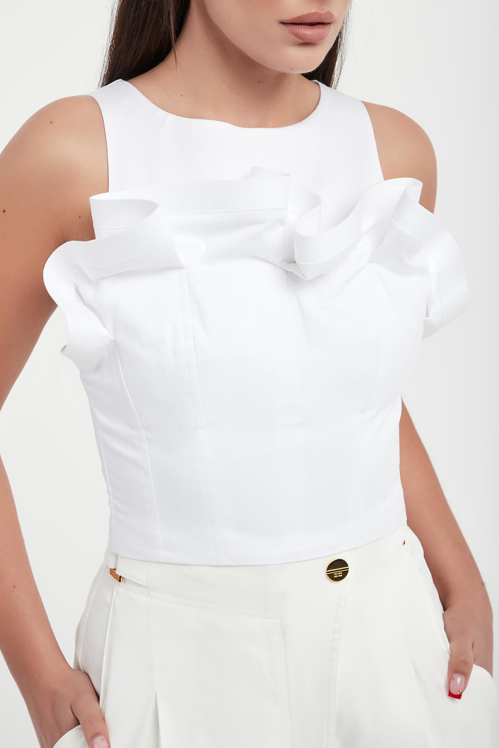 Top damski z falbaną ELISABETTA FRANCHI