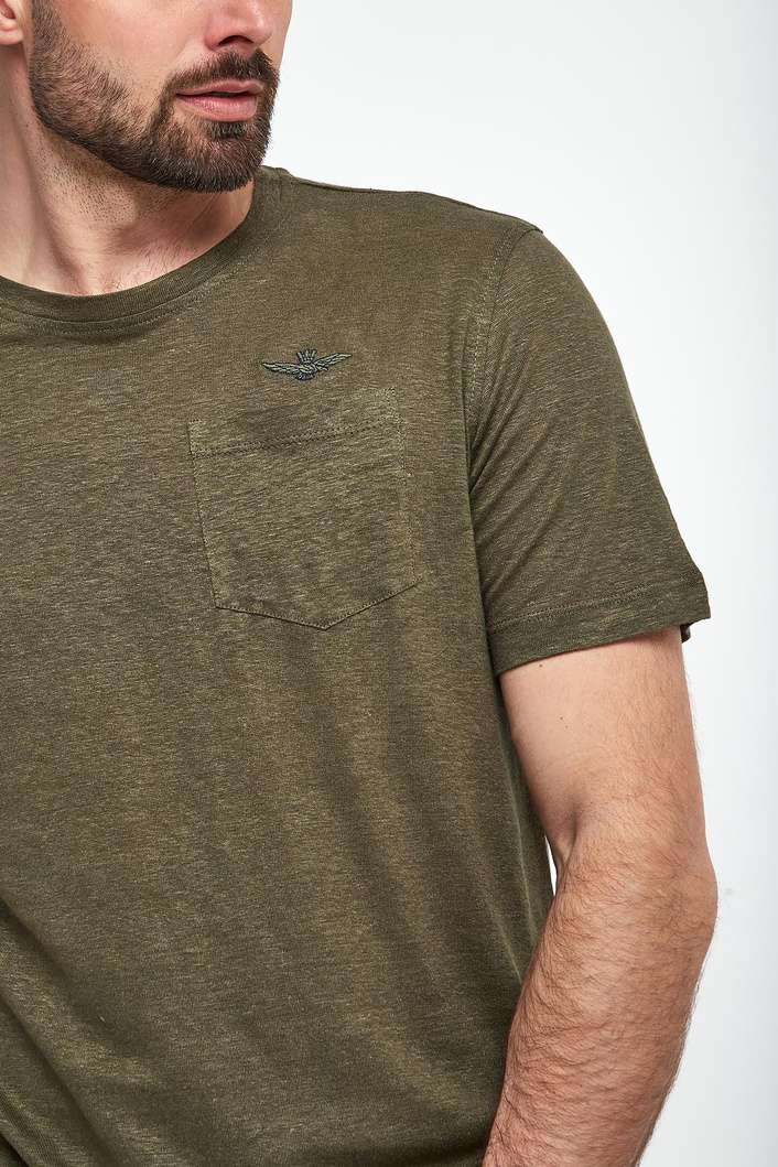 T-shirt męski lniany AERONAUTICA MILITARE