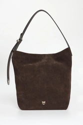 Torebka zamszowa Bucket Big Trittico PINKO