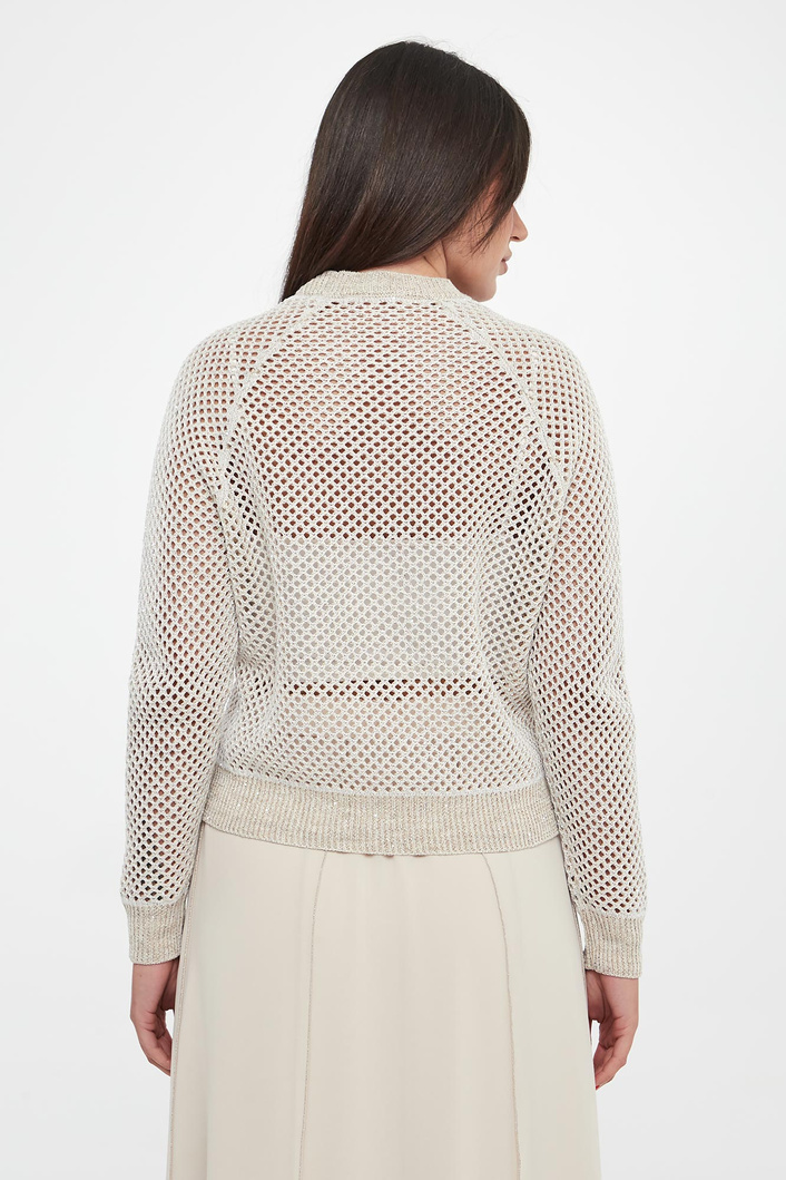 Sweter damski ażurowy z cekinami PESERICO