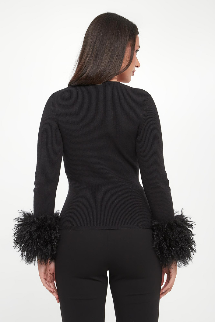 Sweter damski z futerkiem TWINSET