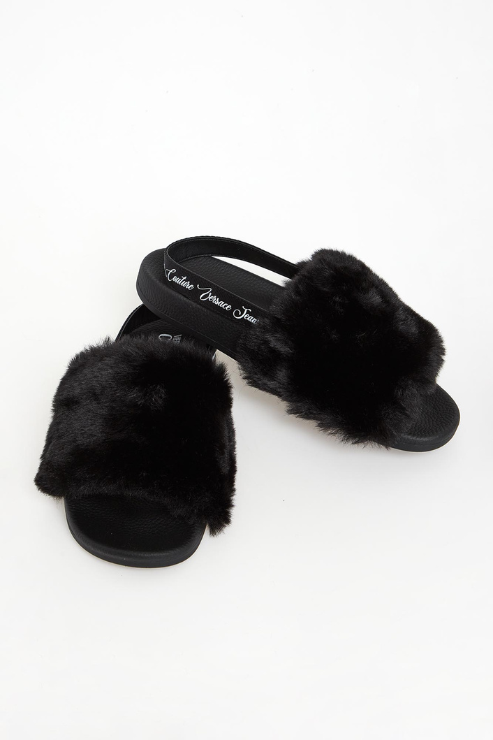 Klapki damskie z futerkiem VERSACE JEANS COUTURE