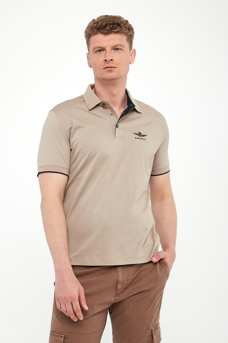 Polo męskie z haftem AERONAUTICA MILITARE