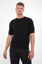 T-shirt męski dzianinowy z kaszmirem EMPORIO ARMANI