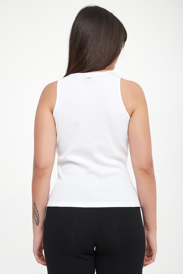 Top damski prążkowany z haftem TWINSET