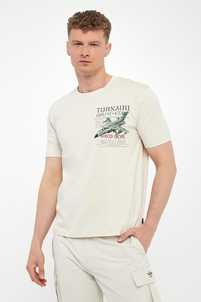 T-shirt męski z nadrukiem AERONAUTICA MILITARE