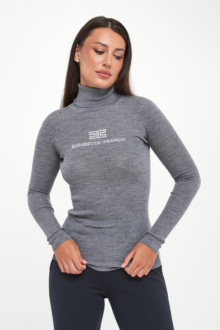 Golf damski wełniany z logo ELISABETTA FRANCHI