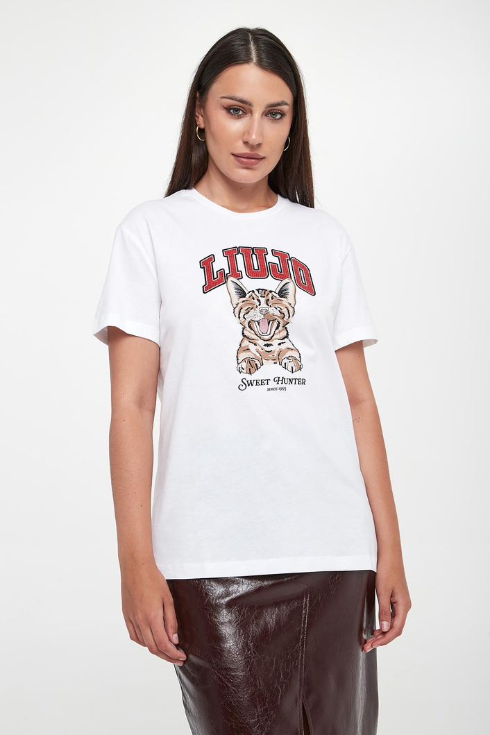 T-shirt damski z nadrukiem LIU JO