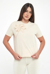 T-shirt damski z haftem TWINSET