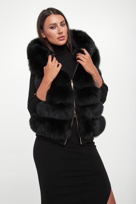 Kamizelka damska futrzana dwustronna z lisa SUPREMA